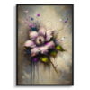 Leather flower (Clematis) Oil Painting Style Art Print - Whimsical Painting Framed Plant Wall Art 2 oil whimsical flowers leather flowerclematis front view