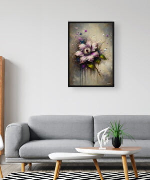 Leather flower (Clematis) Oil Painting Style Art Print - Whimsical Painting Framed Plant Wall Art 16 Leather flower (Clematis) Oil Painting Style Art Print - Whimsical Painting Framed Plant Wall Art - Image 3