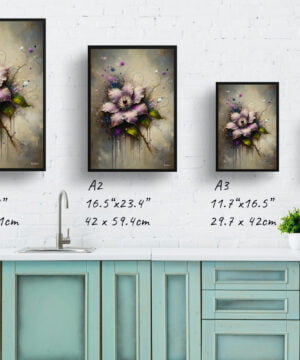 Leather flower (Clematis) Oil Painting Style Art Print - Whimsical Painting Framed Plant Wall Art 17 Leather flower (Clematis) Oil Painting Style Art Print - Whimsical Painting Framed Plant Wall Art - Image 4