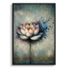 Lotus (Nelumbo nucifera) Oil Painting Style Art Print - Whimsical Painting Framed Plant Wall Art 1 oil whimsical flowers lotusnelumbo nucifera front view