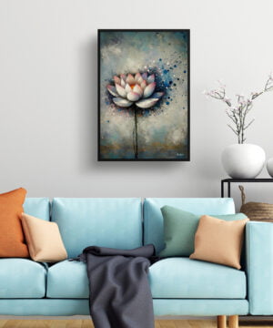 Lotus (Nelumbo nucifera) Oil Painting Style Art Print - Whimsical Painting Framed Plant Wall Art 15 Lotus (Nelumbo nucifera) Oil Painting Style Art Print - Whimsical Painting Framed Plant Wall Art - Image 2