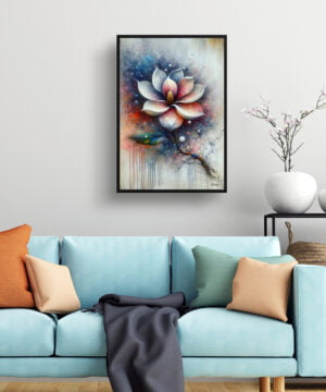 Magnolia (grandiflora) Oil Painting Style Art Print - Whimsical Painting Framed Plant Wall Art 15 Magnolia (grandiflora) Oil Painting Style Art Print - Whimsical Painting Framed Plant Wall Art - Image 2