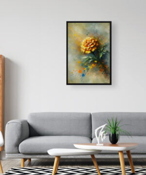 Marigold (Tagetes) Oil Painting Style Art Print - Whimsical Painting Framed Plant Wall Art 16 Marigold (Tagetes) Oil Painting Style Art Print - Whimsical Painting Framed Plant Wall Art - Image 3