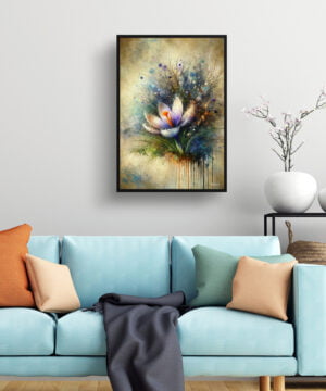 Meadow Saffron (Crocus) Oil Painting Style Art Print - Whimsical Painting Framed Plant Wall Art 15 Meadow Saffron (Crocus) Oil Painting Style Art Print - Whimsical Painting Framed Plant Wall Art - Image 2