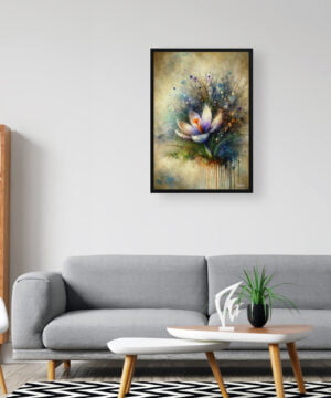 Meadow Saffron (Crocus) Oil Painting Style Art Print - Whimsical Painting Framed Plant Wall Art 16 Meadow Saffron (Crocus) Oil Painting Style Art Print - Whimsical Painting Framed Plant Wall Art - Image 3
