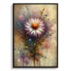 Michaelmas Daisy (Aster) Oil Painting Style Art Print - Whimsical Painting Framed Plant Wall Art 1 oil whimsical flowers michaelmas daisyaster front view