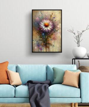 Michaelmas Daisy (Aster) Oil Painting Style Art Print - Whimsical Painting Framed Plant Wall Art 15 Michaelmas Daisy (Aster) Oil Painting Style Art Print - Whimsical Painting Framed Plant Wall Art - Image 2