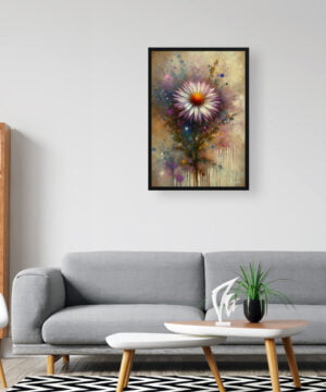 Michaelmas Daisy (Aster) Oil Painting Style Art Print - Whimsical Painting Framed Plant Wall Art 16 Michaelmas Daisy (Aster) Oil Painting Style Art Print - Whimsical Painting Framed Plant Wall Art - Image 3