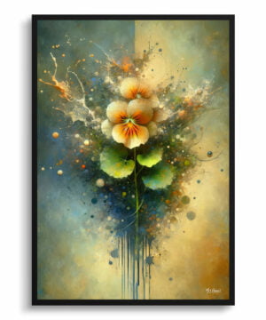 Nasturtiums (Tropaeolum) Oil Painting Style Art Print - Whimsical Painting Framed Plant Wall Art
