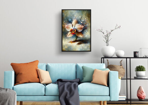 oil whimsical flowers orchidorchidaceae living room