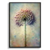 Ornamental onion (Allium Nigrum) Oil Painting Style Art Print - Whimsical Painting Framed Plant Wall Art 2 oil whimsical flowers ornamental onionallium nigrum front view