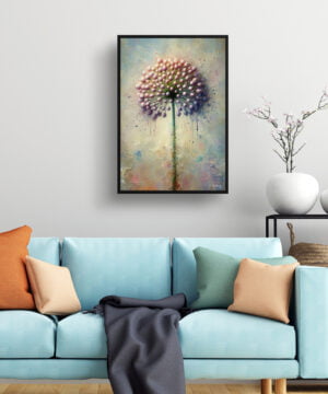 Ornamental onion (Allium Nigrum) Oil Painting Style Art Print - Whimsical Painting Framed Plant Wall Art 15 Ornamental onion (Allium Nigrum) Oil Painting Style Art Print - Whimsical Painting Framed Plant Wall Art - Image 2