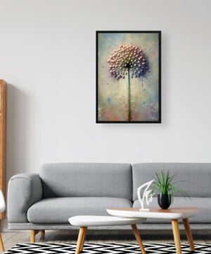 Ornamental onion (Allium Nigrum) Oil Painting Style Art Print - Whimsical Painting Framed Plant Wall Art 16 Ornamental onion (Allium Nigrum) Oil Painting Style Art Print - Whimsical Painting Framed Plant Wall Art - Image 3