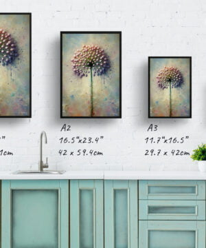 Ornamental onion (Allium Nigrum) Oil Painting Style Art Print - Whimsical Painting Framed Plant Wall Art 17 Ornamental onion (Allium Nigrum) Oil Painting Style Art Print - Whimsical Painting Framed Plant Wall Art - Image 4