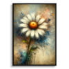 Oxeye Marguerite (Daisy) Oil Painting Style Art Print - Whimsical Painting Framed Plant Wall Art 2 oil whimsical flowers oxeye margueritedaisy front view