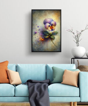 Pansy (Viola x wittrockiana) Oil Painting Style Art Print - Whimsical Painting Framed Plant Wall Art 15 Pansy (Viola x wittrockiana) Oil Painting Style Art Print - Whimsical Painting Framed Plant Wall Art - Image 2
