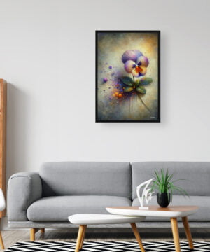 Pansy (Viola x wittrockiana) Oil Painting Style Art Print - Whimsical Painting Framed Plant Wall Art 16 Pansy (Viola x wittrockiana) Oil Painting Style Art Print - Whimsical Painting Framed Plant Wall Art - Image 3