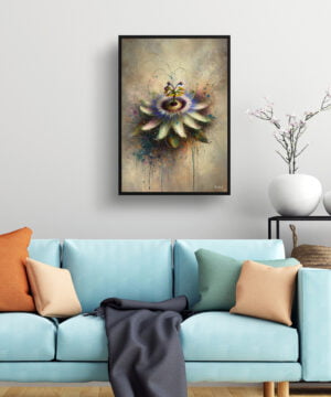 Passion Flower (Passiflora) Oil Painting Style Art Print - Whimsical Painting Framed Plant Wall Art 15 Passion Flower (Passiflora) Oil Painting Style Art Print - Whimsical Painting Framed Plant Wall Art - Image 2