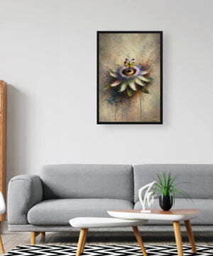 Passion Flower (Passiflora) Oil Painting Style Art Print - Whimsical Painting Framed Plant Wall Art 16 Passion Flower (Passiflora) Oil Painting Style Art Print - Whimsical Painting Framed Plant Wall Art - Image 3