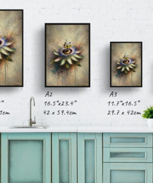 Passion Flower (Passiflora) Oil Painting Style Art Print - Whimsical Painting Framed Plant Wall Art 17 Passion Flower (Passiflora) Oil Painting Style Art Print - Whimsical Painting Framed Plant Wall Art - Image 4