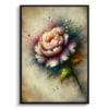 Peony (Paeonia) Oil Painting Style Art Print - Whimsical Painting Framed Plant Wall Art 1 oil whimsical flowers peonypaeonia front view