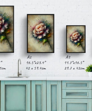 Peony (Paeonia) Oil Painting Style Art Print - Whimsical Painting Framed Plant Wall Art 17 Peony (Paeonia) Oil Painting Style Art Print - Whimsical Painting Framed Plant Wall Art - Image 4