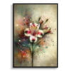 Peruvian Lily of the Incas (Alstroemeria) Oil Painting Style Art Print - Whimsical Painting Framed Plant Wall Art 1 oil whimsical flowers peruvian lily of the incasalstroemeria front view
