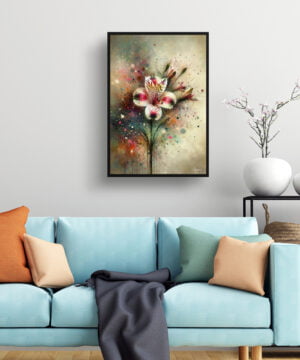 Peruvian Lily of the Incas (Alstroemeria) Oil Painting Style Art Print - Whimsical Painting Framed Plant Wall Art 15 Peruvian Lily of the Incas (Alstroemeria) Oil Painting Style Art Print - Whimsical Painting Framed Plant Wall Art - Image 2