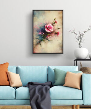 Pinks (Dianthus) Oil Painting Style Art Print - Whimsical Painting Framed Plant Wall Art 15 Pinks (Dianthus) Oil Painting Style Art Print - Whimsical Painting Framed Plant Wall Art - Image 2