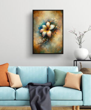 Plumeria (Frangipani) Oil Painting Style Art Print - Whimsical Painting Framed Plant Wall Art 15 Plumeria (Frangipani) Oil Painting Style Art Print - Whimsical Painting Framed Plant Wall Art - Image 2