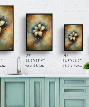 Plumeria (Frangipani) Oil Painting Style Art Print - Whimsical Painting Framed Plant Wall Art 17 Plumeria (Frangipani) Oil Painting Style Art Print - Whimsical Painting Framed Plant Wall Art - Image 4