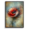 Poppy (Papaver rhoeas) Oil Painting Style Art Print - Whimsical Painting Framed Plant Wall Art 2 oil whimsical flowers poppypapaver rhoeas front view