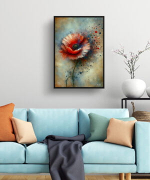 Poppy (Papaver rhoeas) Oil Painting Style Art Print - Whimsical Painting Framed Plant Wall Art 15 Poppy (Papaver rhoeas) Oil Painting Style Art Print - Whimsical Painting Framed Plant Wall Art - Image 2