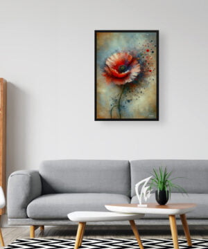 Poppy (Papaver rhoeas) Oil Painting Style Art Print - Whimsical Painting Framed Plant Wall Art 16 Poppy (Papaver rhoeas) Oil Painting Style Art Print - Whimsical Painting Framed Plant Wall Art - Image 3