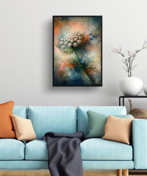 Queen Anne's lace (Daucus carota) Oil Painting Style Art Print - Whimsical Painting Framed Plant Wall Art 15 Queen Anne's lace (Daucus carota) Oil Painting Style Art Print - Whimsical Painting Framed Plant Wall Art - Image 2