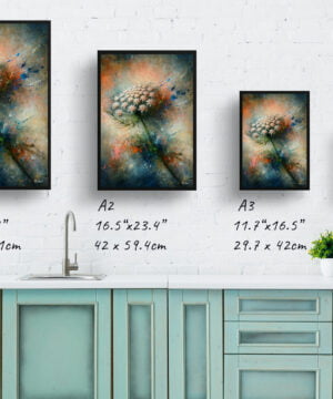 Queen Anne's lace (Daucus carota) Oil Painting Style Art Print - Whimsical Painting Framed Plant Wall Art 17 Queen Anne's lace (Daucus carota) Oil Painting Style Art Print - Whimsical Painting Framed Plant Wall Art - Image 4