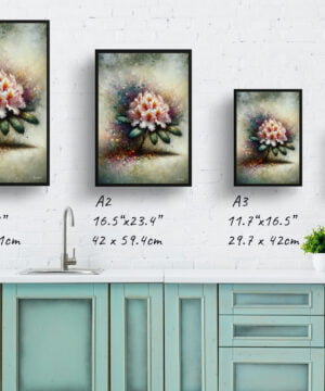 Rhododendron (Azalea) Oil Painting Style Art Print - Whimsical Painting Framed Plant Wall Art 17 Rhododendron (Azalea) Oil Painting Style Art Print - Whimsical Painting Framed Plant Wall Art - Image 4