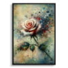 Rose (Rosa) Oil Painting Style Art Print - Whimsical Painting Framed Plant Wall Art 2 oil whimsical flowers roserosa front view