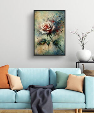 Rose (Rosa) Oil Painting Style Art Print - Whimsical Painting Framed Plant Wall Art 15 Rose (Rosa) Oil Painting Style Art Print - Whimsical Painting Framed Plant Wall Art - Image 2