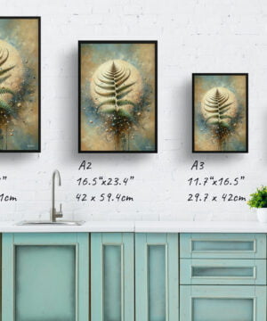 Sensitive Fern (Onoclea) Oil Painting Style Art Print - Whimsical Painting Framed Plant Wall Art 17 Sensitive Fern (Onoclea) Oil Painting Style Art Print - Whimsical Painting Framed Plant Wall Art - Image 4