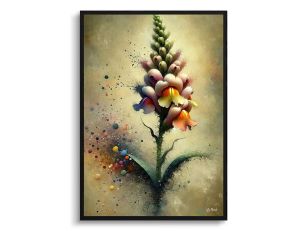 oil whimsical flowers snapdragon antirrhinum front view