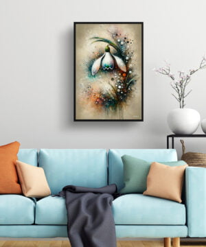Snowdrop (Galanthus) Oil Painting Style Art Print - Whimsical Painting Framed Plant Wall Art 15 Snowdrop (Galanthus) Oil Painting Style Art Print - Whimsical Painting Framed Plant Wall Art - Image 2