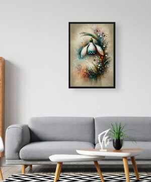 Snowdrop (Galanthus) Oil Painting Style Art Print - Whimsical Painting Framed Plant Wall Art 16 Snowdrop (Galanthus) Oil Painting Style Art Print - Whimsical Painting Framed Plant Wall Art - Image 3