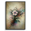 Sweet Rocket (Hesperis matronalis) Oil Painting Style Art Print - Whimsical Painting Framed Plant Wall Art 1 oil whimsical flowers sweet rockethesperis matronalis front view