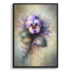 Sweet Violet (Viola odorata) Oil Painting Style Art Print - Whimsical Painting Framed Plant Wall Art 2 oil whimsical flowers sweet violetviola odorata front view