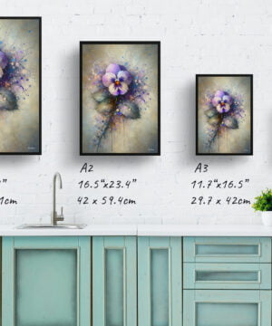 Sweet Violet (Viola odorata) Oil Painting Style Art Print - Whimsical Painting Framed Plant Wall Art 17 Sweet Violet (Viola odorata) Oil Painting Style Art Print - Whimsical Painting Framed Plant Wall Art - Image 4