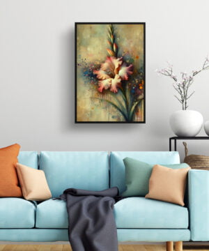 Sword lilies (Gladiolus) Oil Painting Style Art Print - Whimsical Painting Framed Plant Wall Art 15 Sword lilies (Gladiolus) Oil Painting Style Art Print - Whimsical Painting Framed Plant Wall Art - Image 2