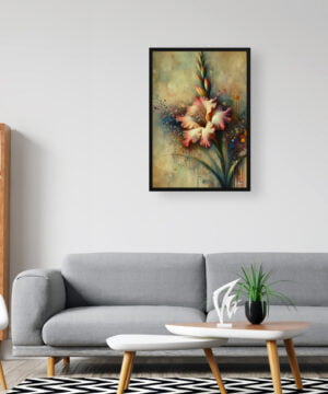 Sword lilies (Gladiolus) Oil Painting Style Art Print - Whimsical Painting Framed Plant Wall Art 16 Sword lilies (Gladiolus) Oil Painting Style Art Print - Whimsical Painting Framed Plant Wall Art - Image 3