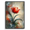 Tulip (Tulipa) Oil Painting Style Art Print - Whimsical Painting Framed Plant Wall Art 2 oil whimsical flowers tuliptulipa front view