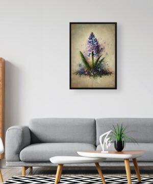 Wild Hyacinths (Camassia Leichtlinii) Oil Painting Style Art Print - Whimsical Painting Framed Plant Wall Art 16 Wild Hyacinths (Camassia Leichtlinii) Oil Painting Style Art Print - Whimsical Painting Framed Plant Wall Art - Image 3